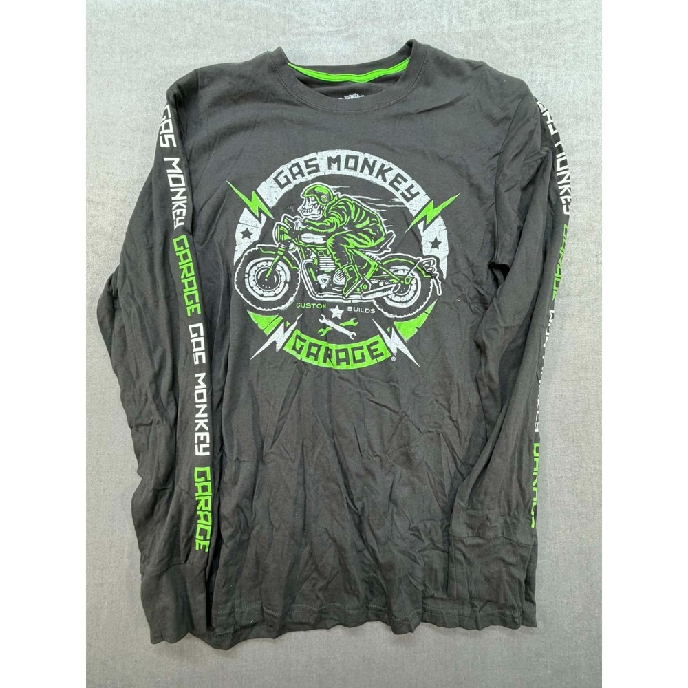 Gas Monkey Garage Long Sleeve Motorcycle Shirt Black Size Medium 38/40